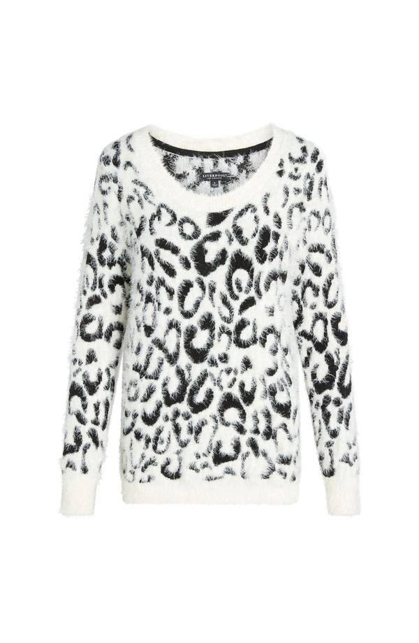 Liverpool Crew Neck Leopard Eyelash Jacquard Sweater