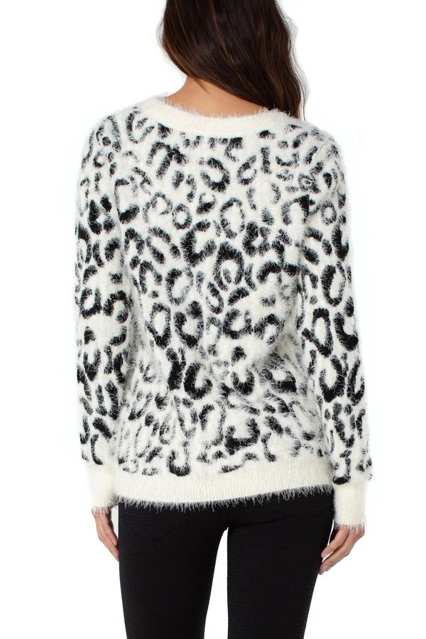 Liverpool Crew Neck Leopard Eyelash Jacquard Sweater