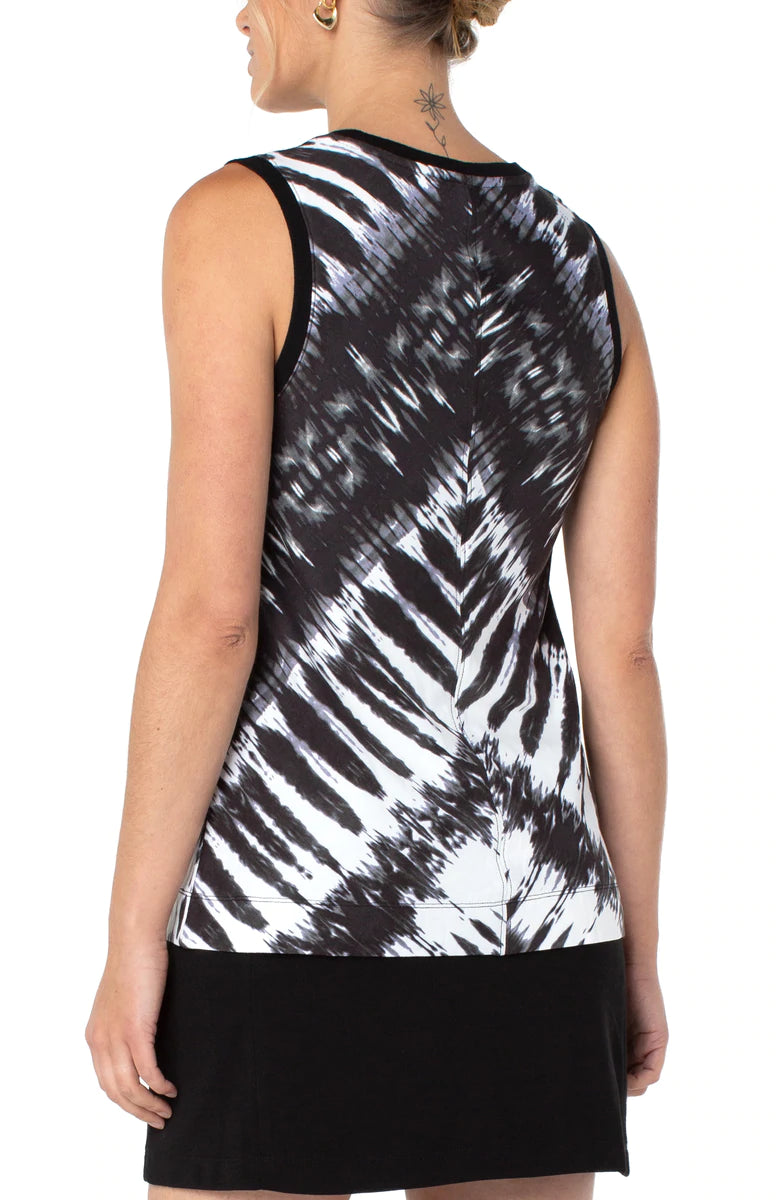 Liverpool Sleeveless Knit Top with Miter Back