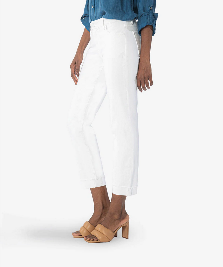 Kut From The Kloth Amy Crop Staright Leg Roll Up Fray Hem