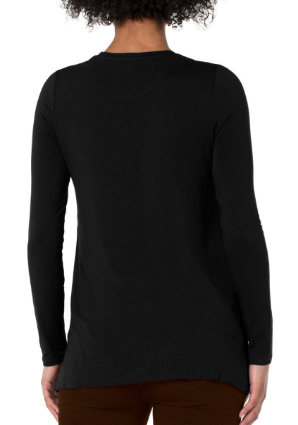 Liverpool Long Sleeve Scoop Neck Modal Knit Top