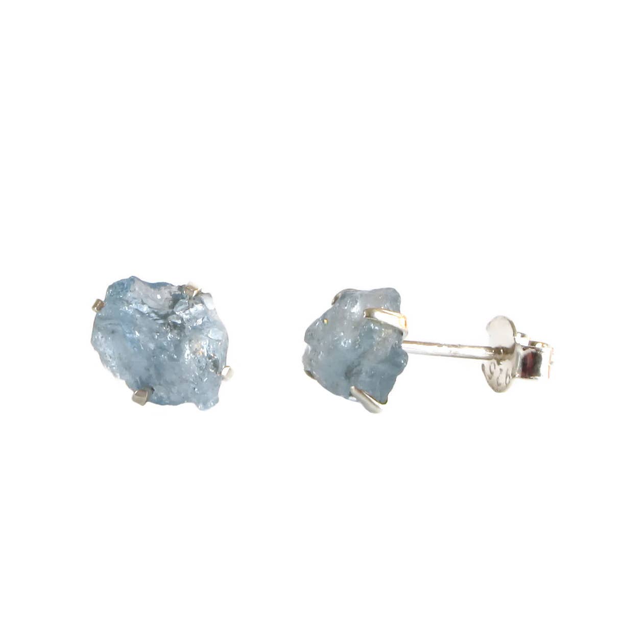 Raw Aquamarine Studs - Elements Berkeley
