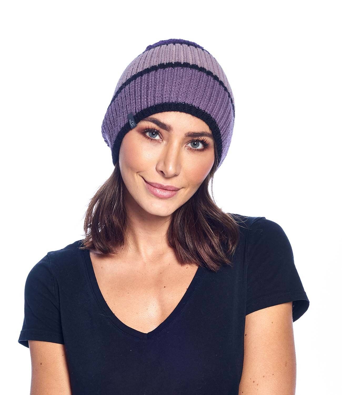 Shupaca Alpaca - Alpaca Beanie - Color Block - Berry - Elements Berkeley