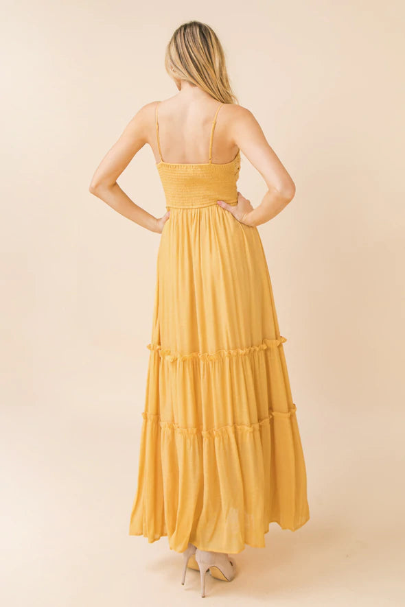 Flying Tomato Solid Woven Maxi Dress