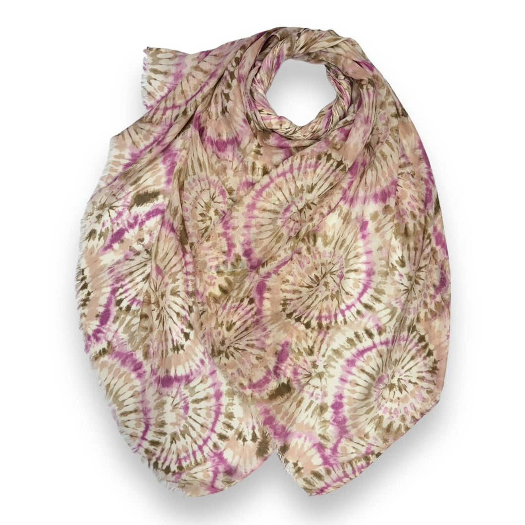 London Scarves - Tiedye printed scarf finished with fringes