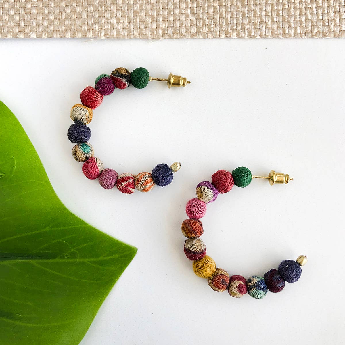WorldFinds - Kantha Mini Hoops - Elements Berkeley