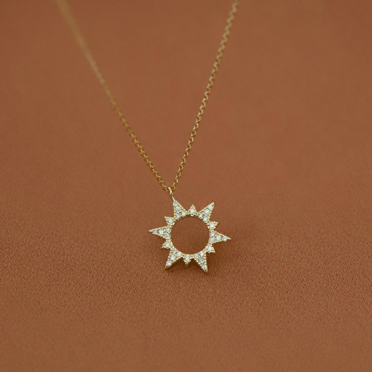 Katie Waltman Jewelry - CZ SUN CHARM NECKLACE