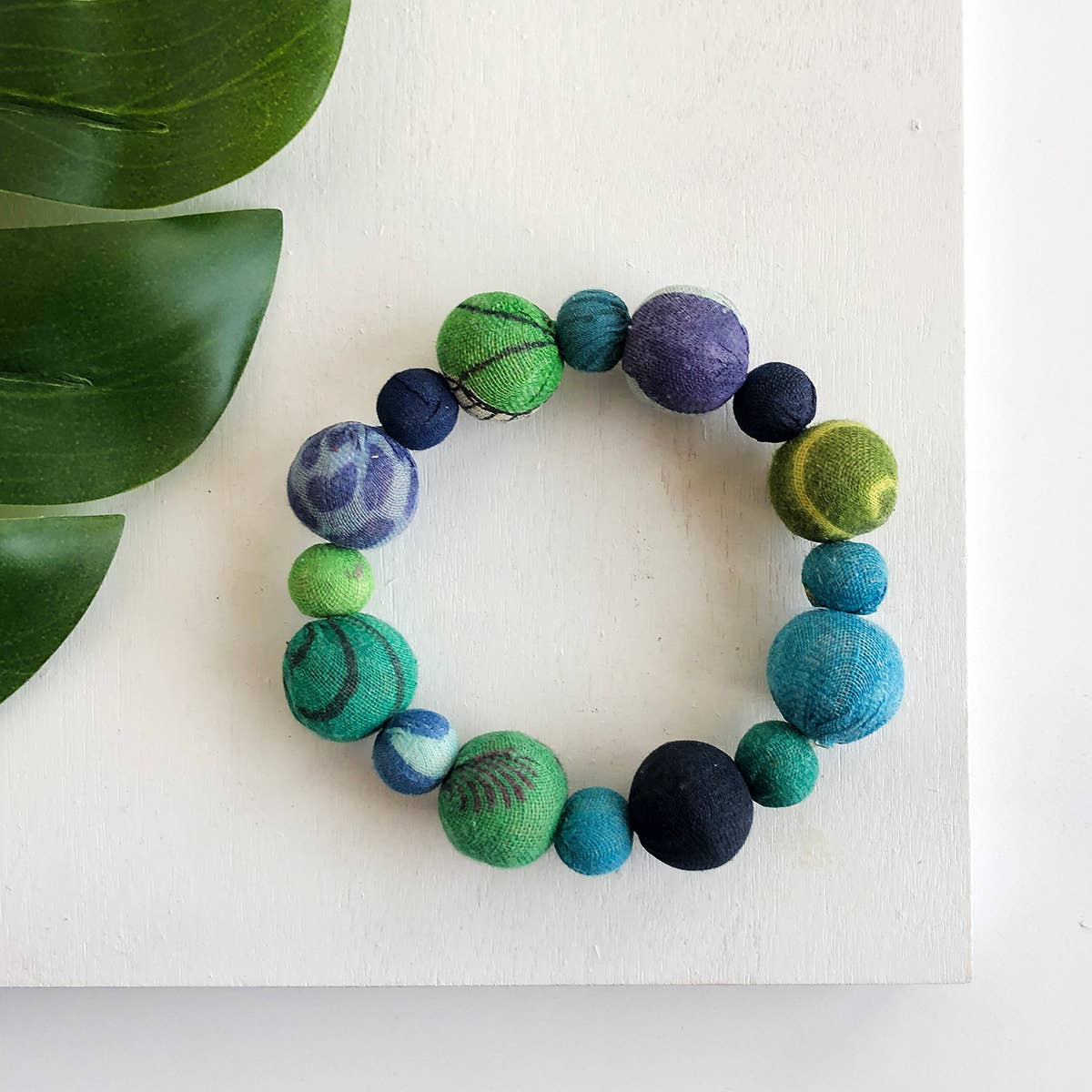WorldFinds - Kantha Water Lillies Bracelet - Elements Berkeley