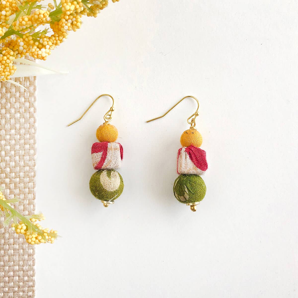 WorldFinds - Kantha Shapes Drop Earrings - Elements Berkeley