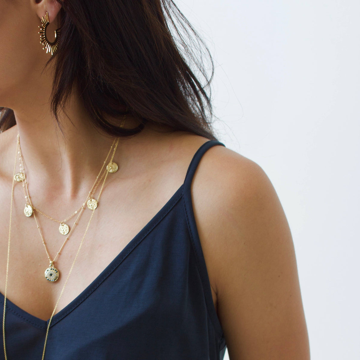 Katie Waltman Jewelry - SUN SILHOUETTE HOOPS