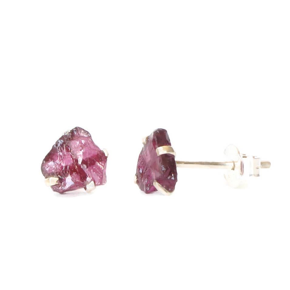 Raw Garnet Studs - Elements Berkeley