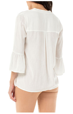 LIVERPOOL Mandarin Collar Bell Sleeve Popover - Elements Berkeley