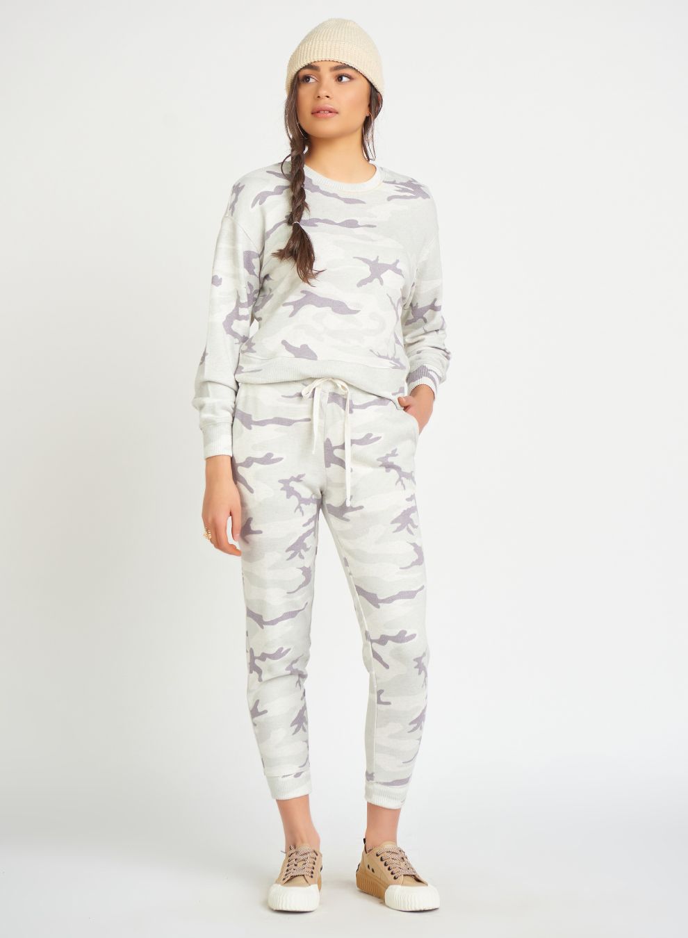 Dex Drop Shoulder Camo Crew Neck Sweatshirt