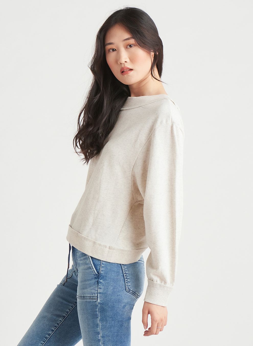 Dex Long Sleeve Back Detail Sweatshirt