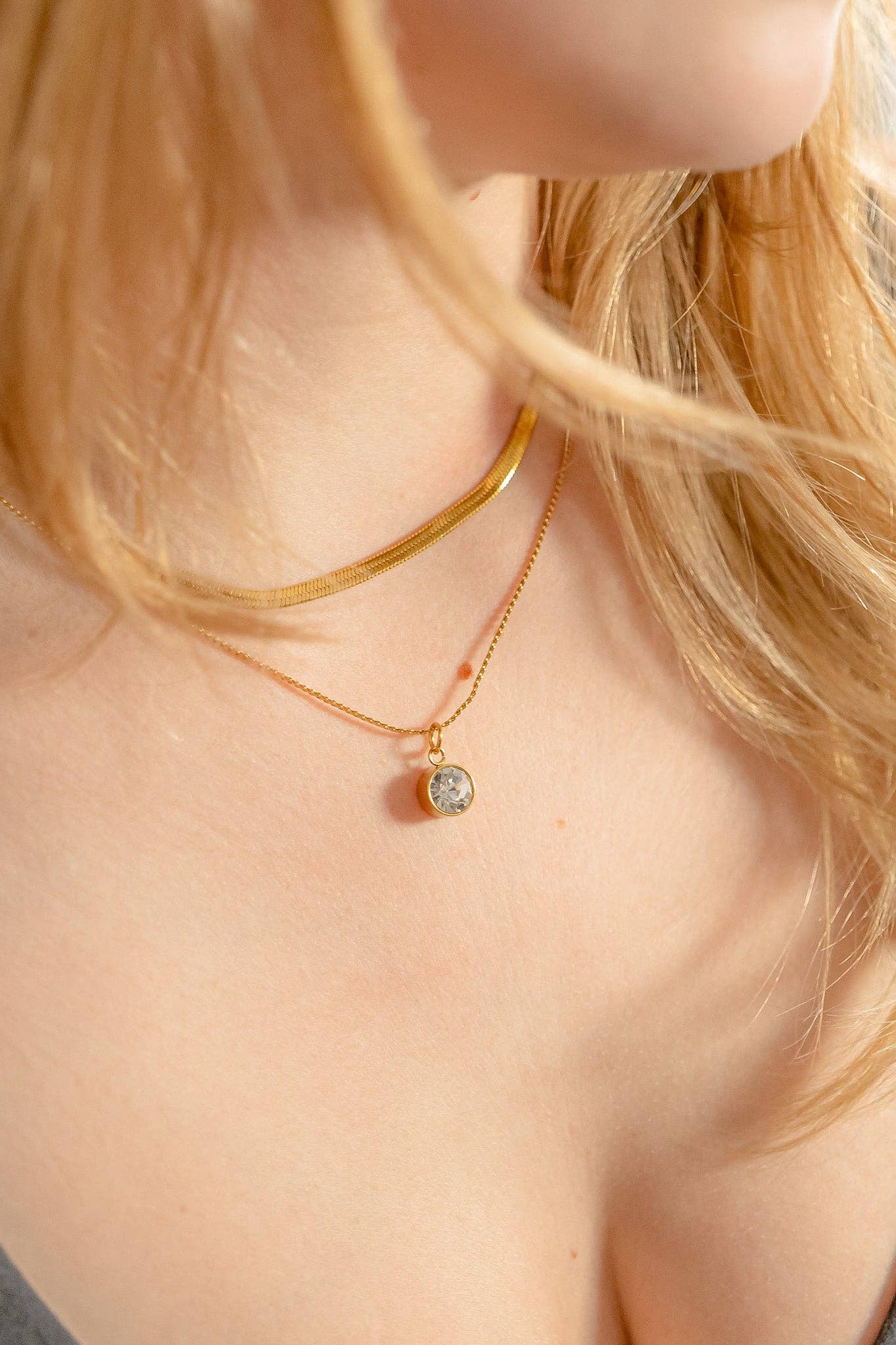 18K Gold PVD Round Birthstone Charm (8mm)