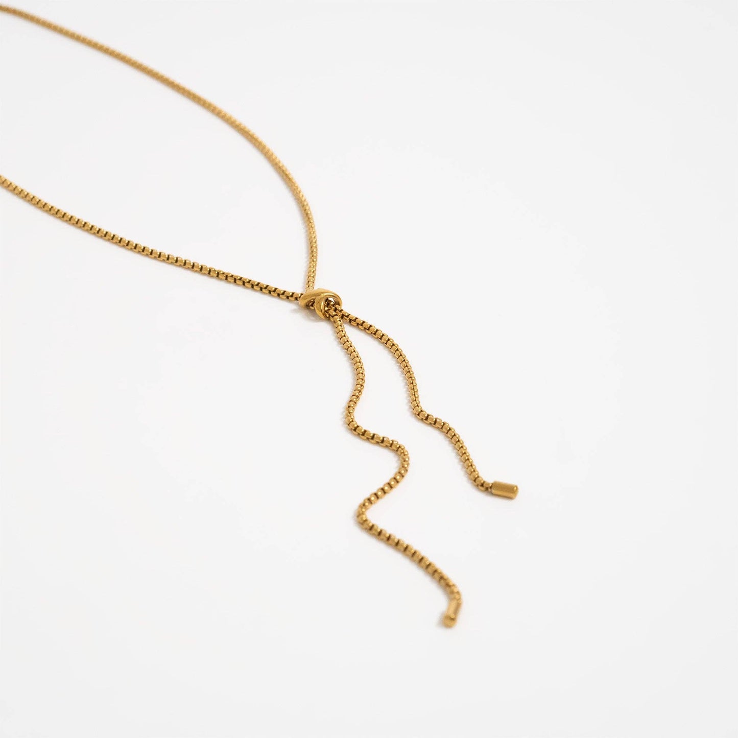 18K Gold PVD Stainless Steel Bolo Necklace
