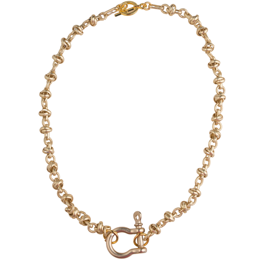 ali & bird jewelry - Knot Gold Chain & Stirrup Necklace