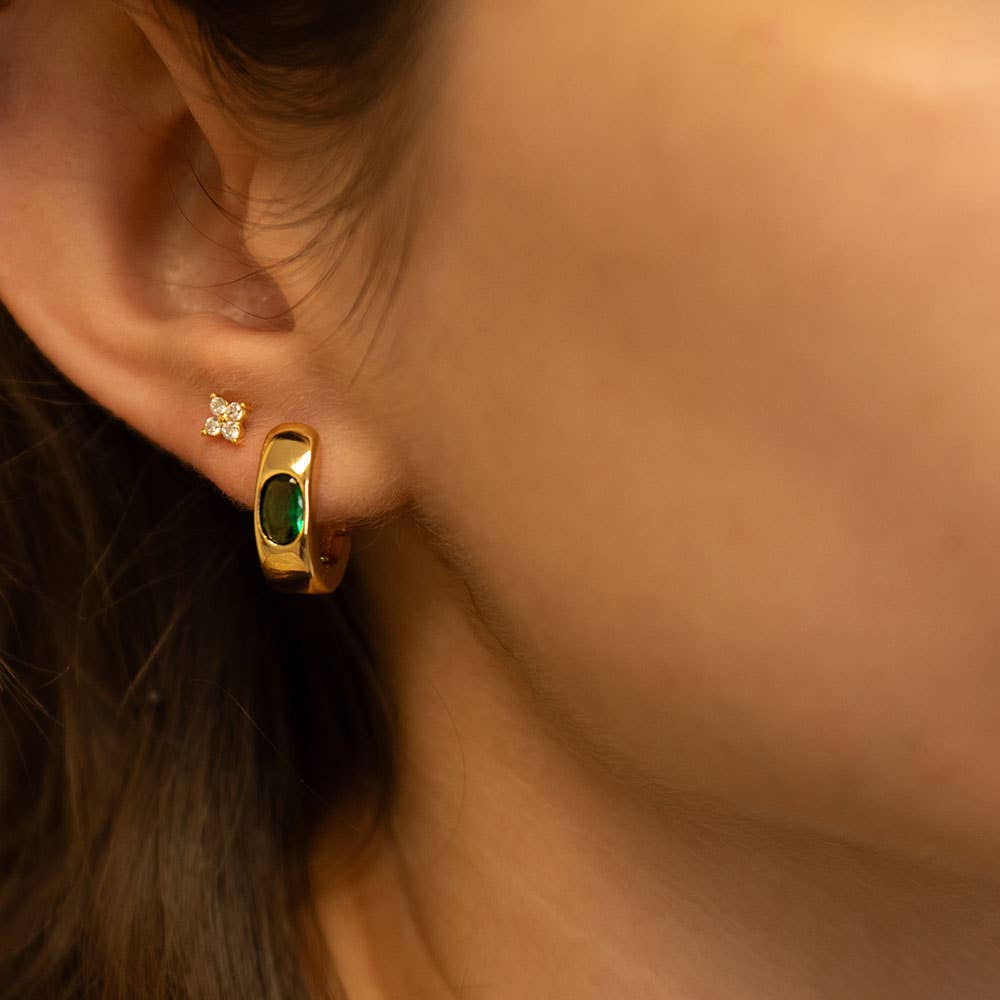 Amano Studio - Emerald Green Chunky Hoop Earrings