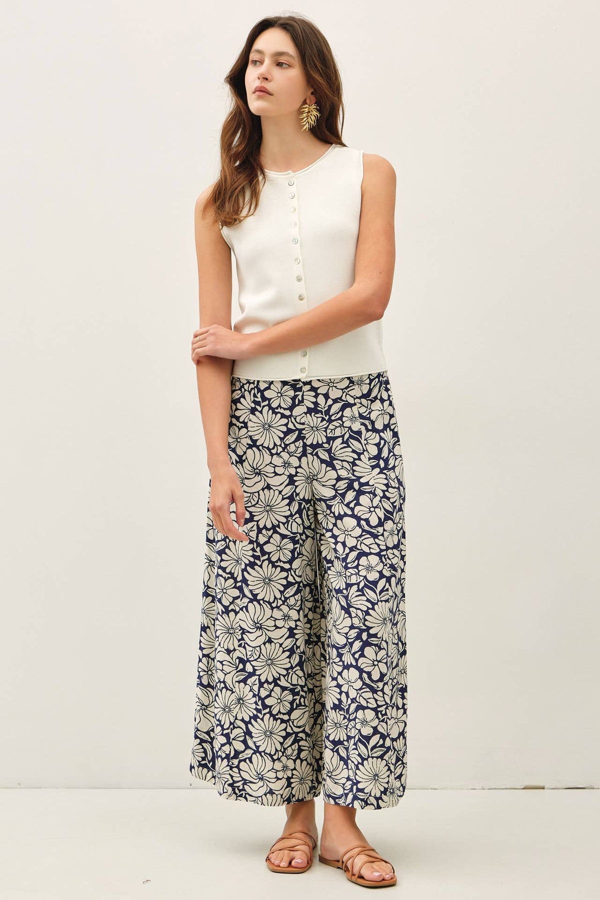 Be Cool - BLOOM WIDE LEG CROPPED PANTS