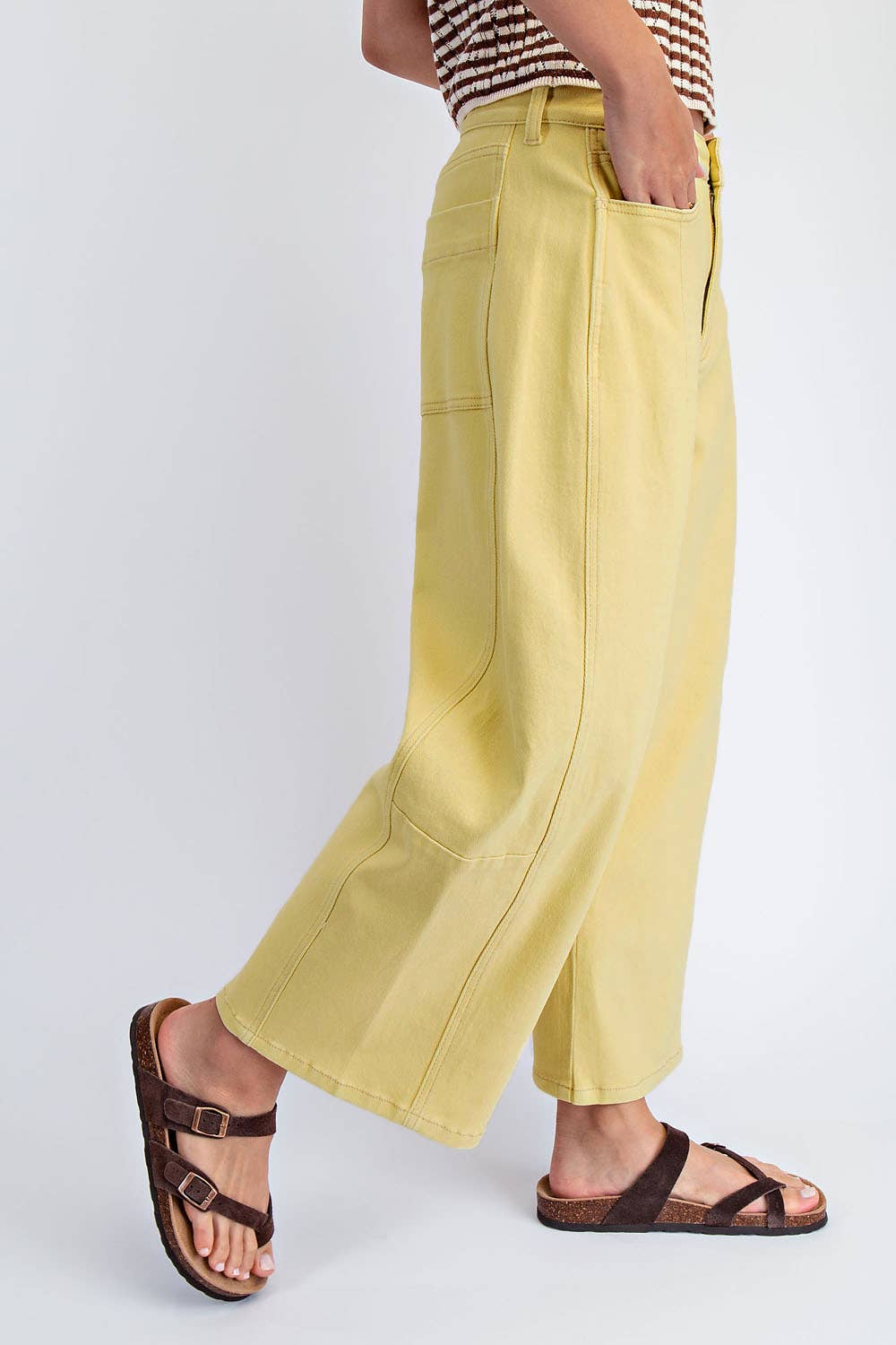COTIERRA - MID RISE BARREL COTTON TWILL JEANS