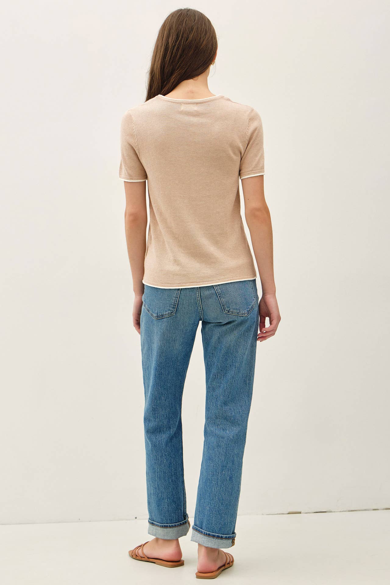 Be Cool - LAYERED LOOK ESSENTIAL SHORT SLEEVE  SWEATER TOP
