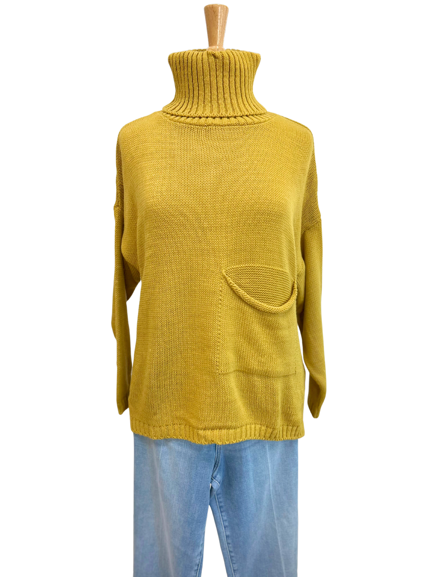 Back Slit Turtleneck Sweater