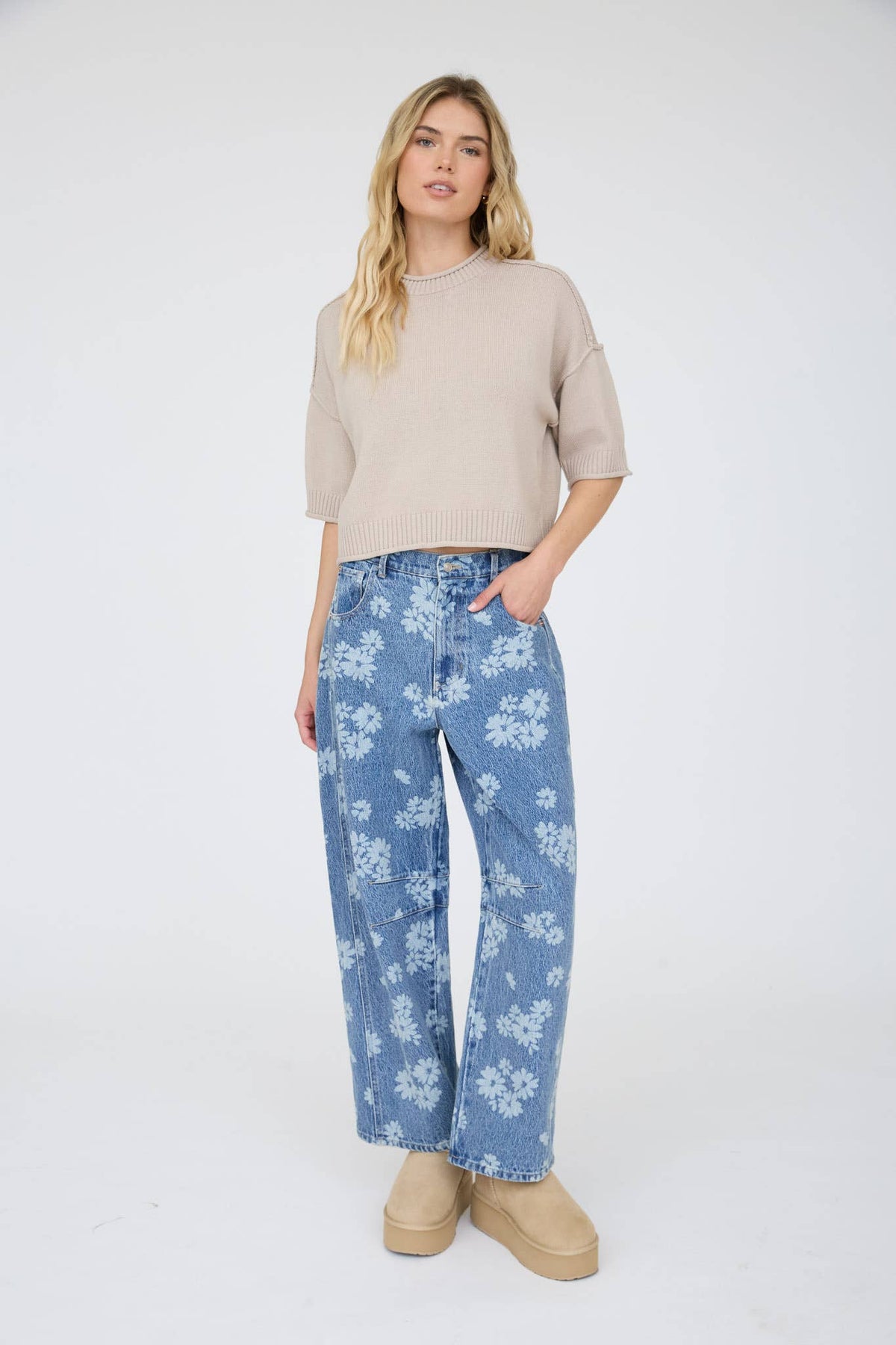 EXPOSED SEAM DROP SHOULDER SHORT SLEEVE PULLOVER - Blu Pepper