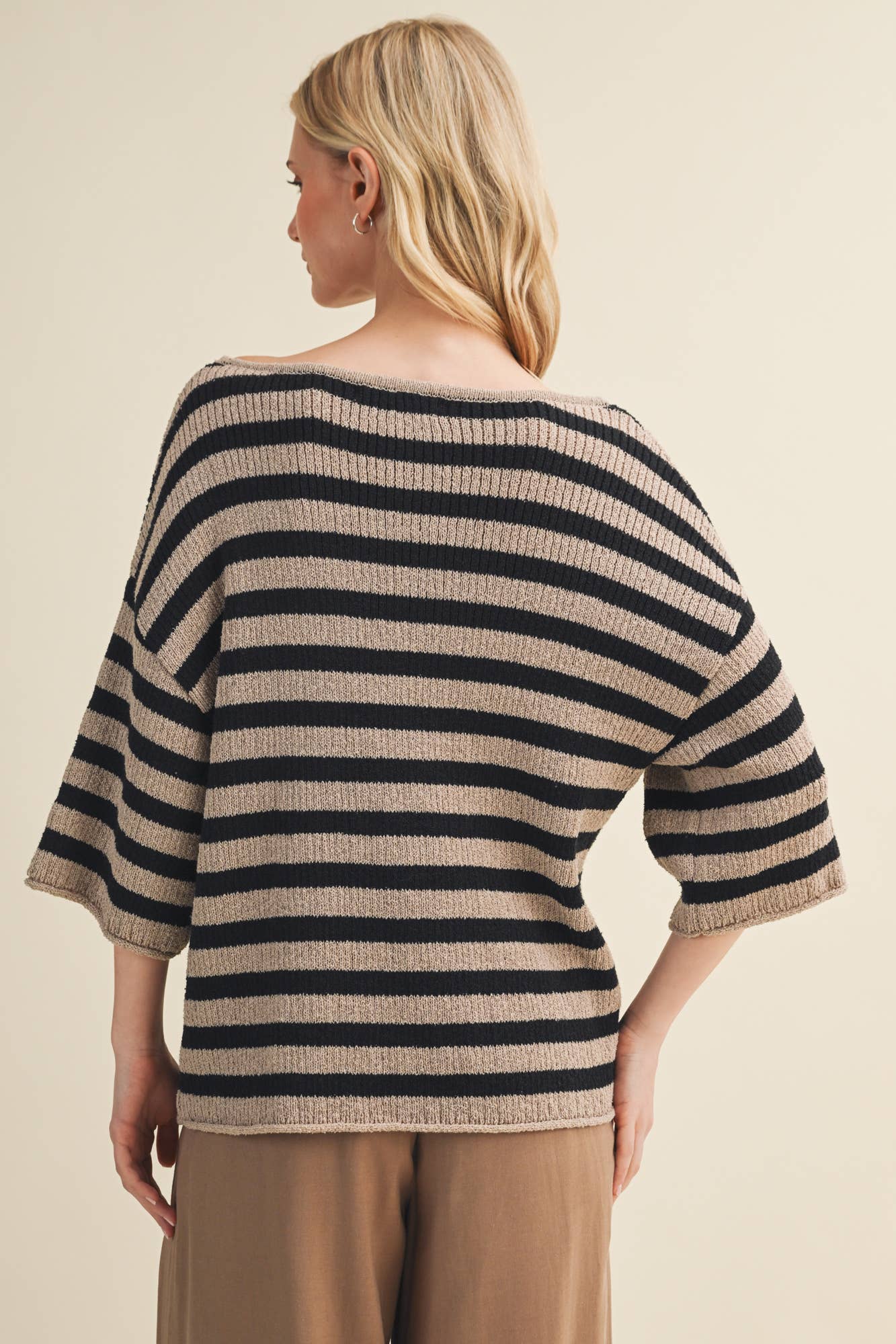 Mustard Seed - Engineered Stripe Bateau Neck Pullover