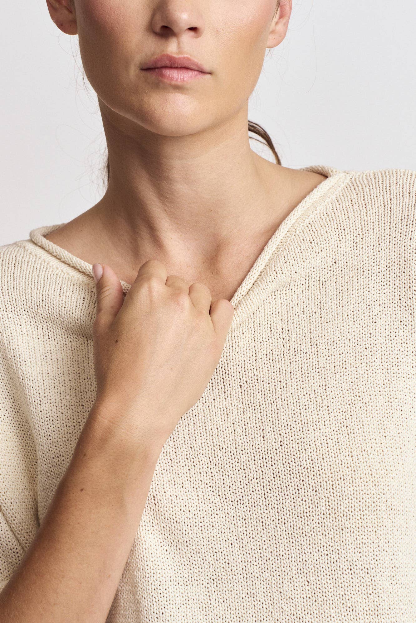 Grade & Gather - 42221 - ROLLED EDGE LOOSE FIT SWEATER TOP