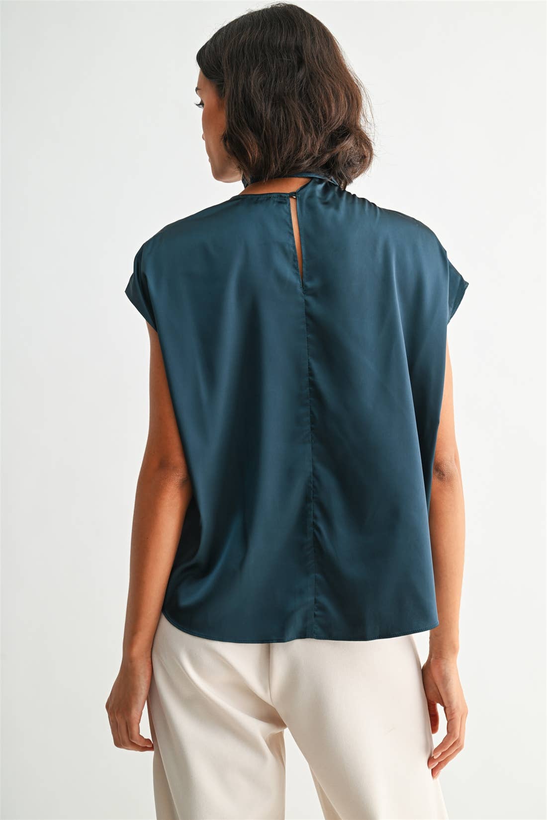 SATIN SCARF COLLAR BLOUSE - Fun2Fun