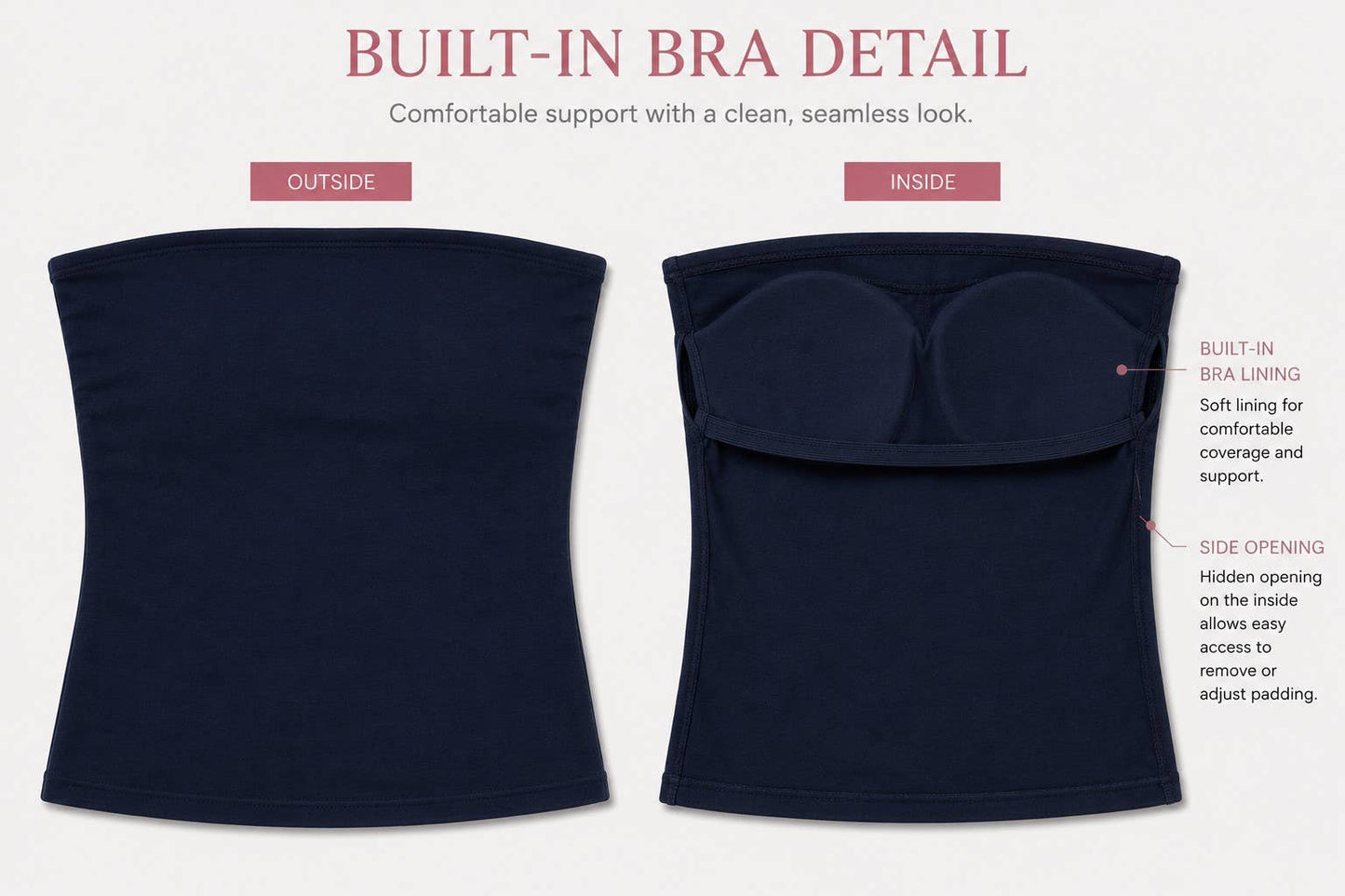 JU57467 - BRA FREE REMOVABLE BRA CUP TUBE TOP