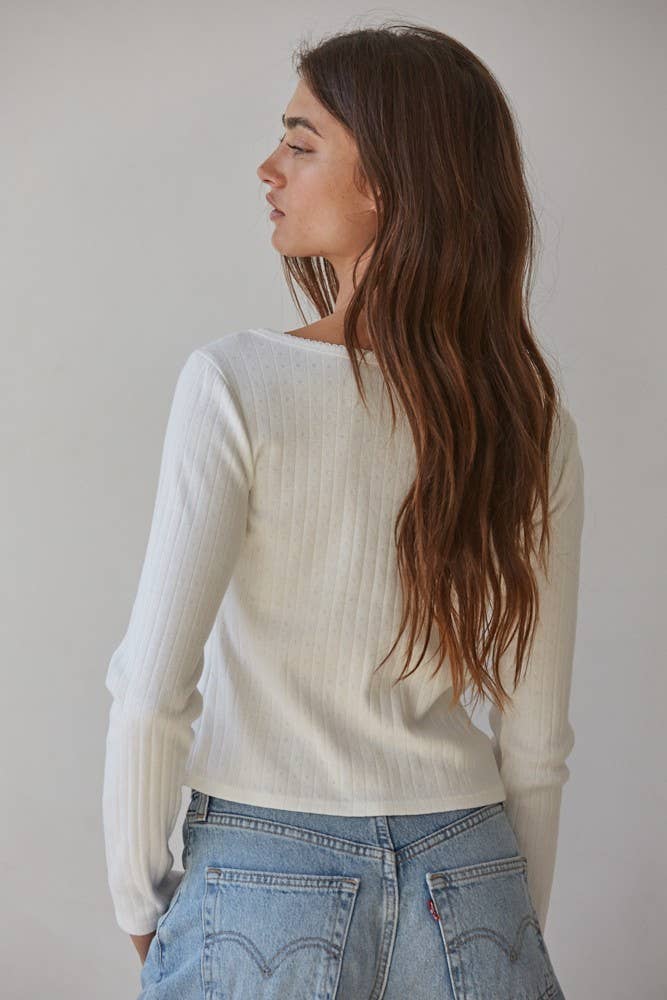 By Together - L8622 | Knit Polyester Rayon Spandex Pointelle Long Sleeve