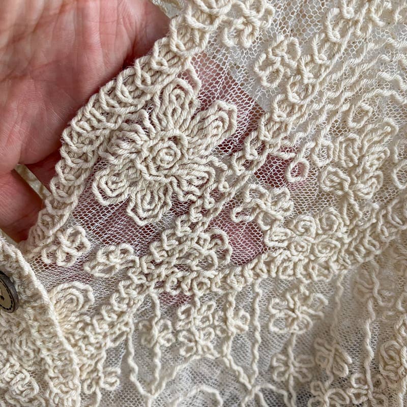Hope & Sunshine - Crochet Cutout Long Sleeve Lace Mesh Top