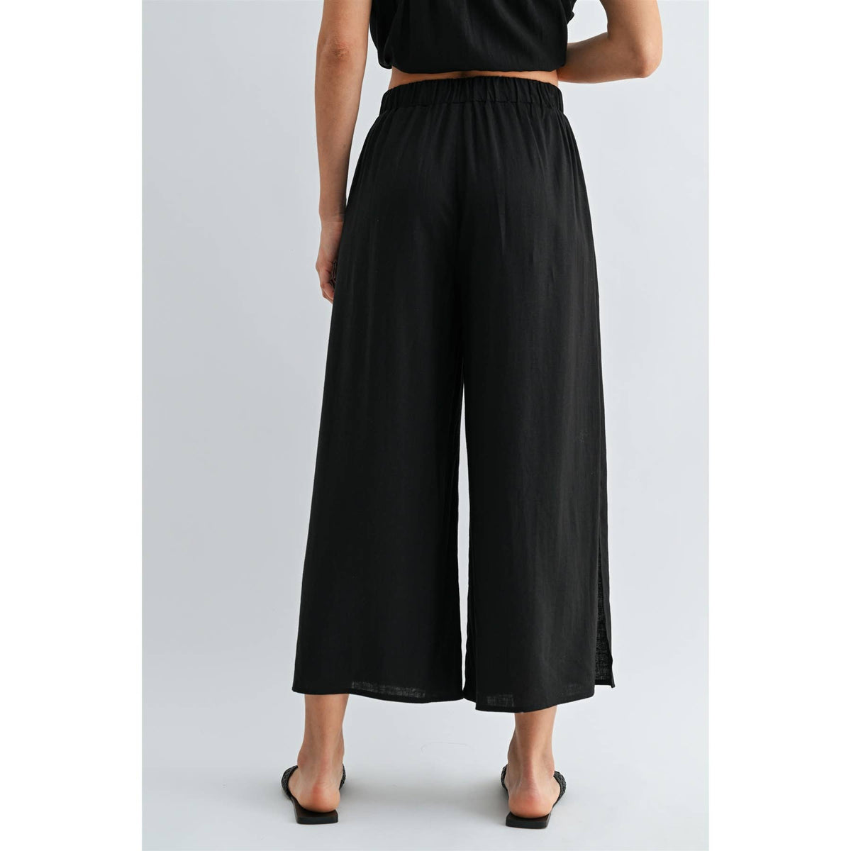 FUN2FUN - SIDE SLIT LINEN PANTS