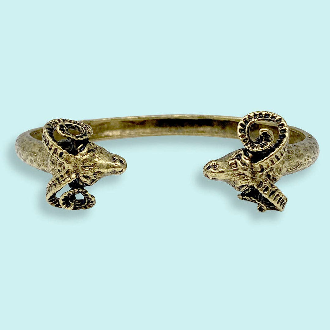 Ornamental Things - Gold Ram Cuff Bracelet