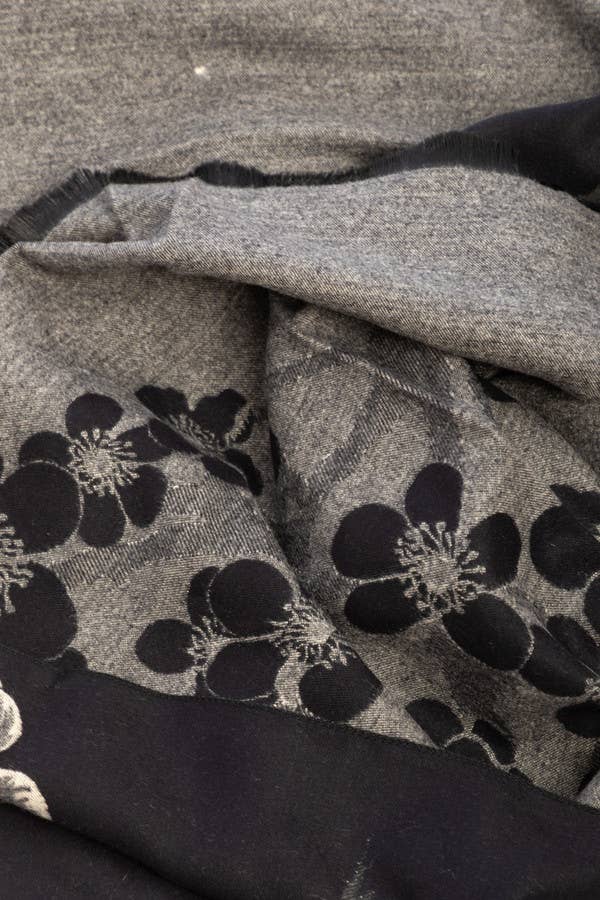 SAACHI - Two Color Floral Reversible Scarf