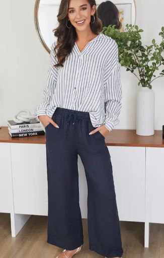 COTTON STRIPED BUTTON-DOWN TOP
