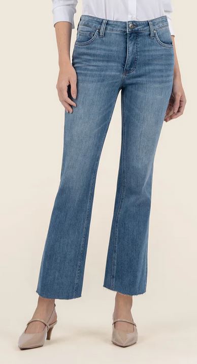 KELSEY HIGH RISE FAB AB ANKLE FLARE-INSET LEG