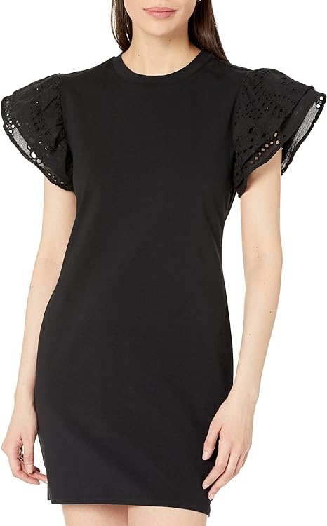 RUFFLE EYELET DRESS