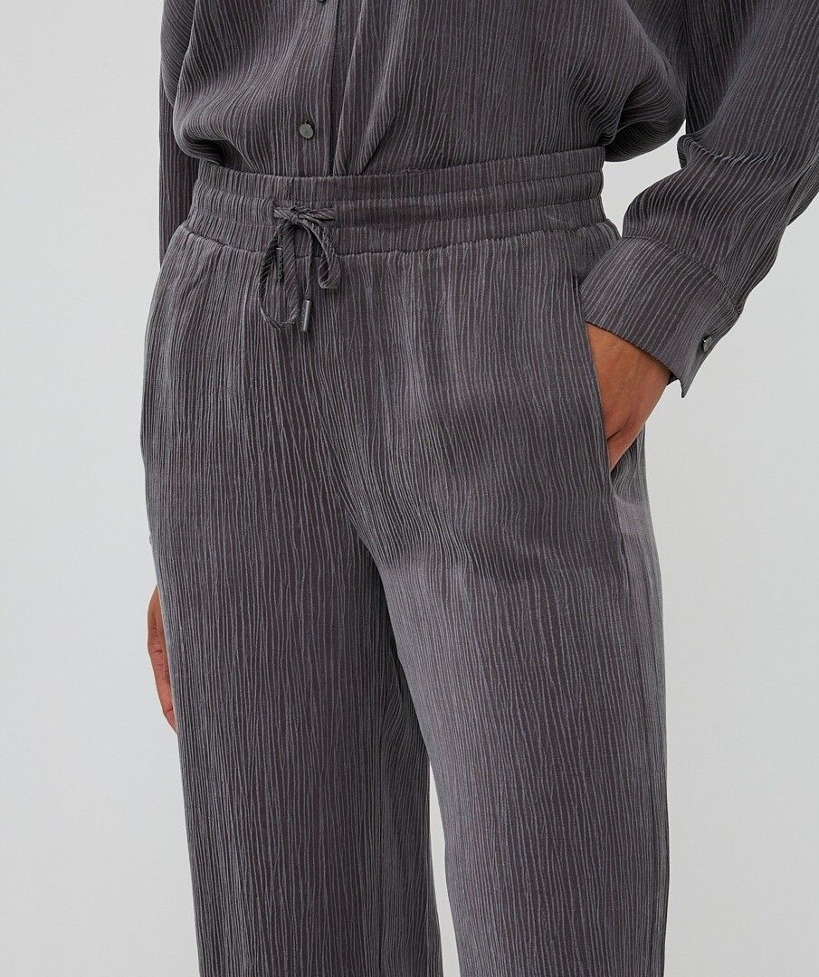 Trousers wide crinkle cupro