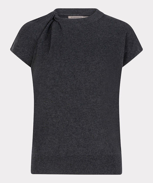 Sweater short sleeve twisted knit