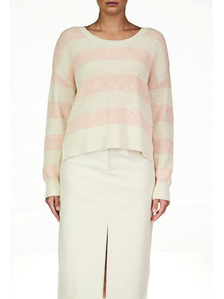 STRIPE SCOOP NECK SWEATER