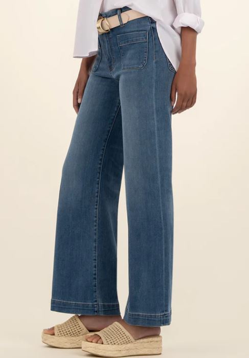 MEG HIGH RISE WIDE LEG W/ PATCH POCKETS - PETITE