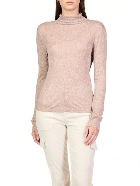 EXPOSED SEAMS MOCK NECK