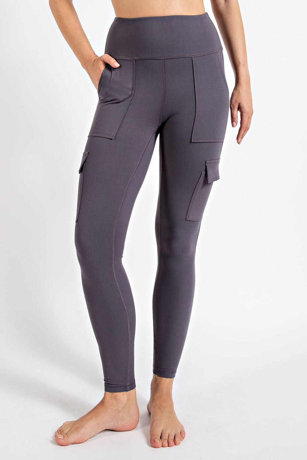 Butter Yoga Fabric, Hi Waist Cargo Yoga Pants