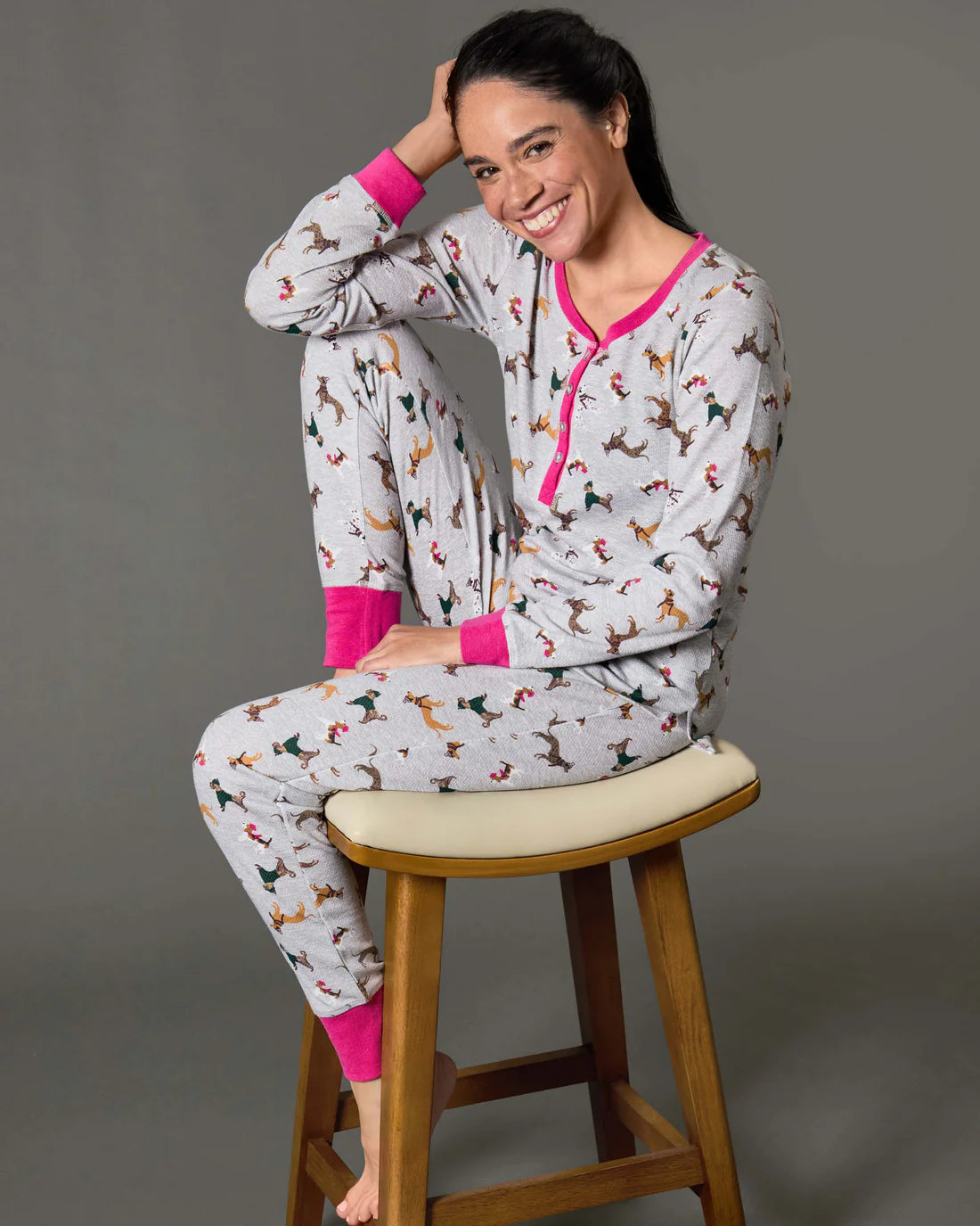 Pajama Set with Dog Print