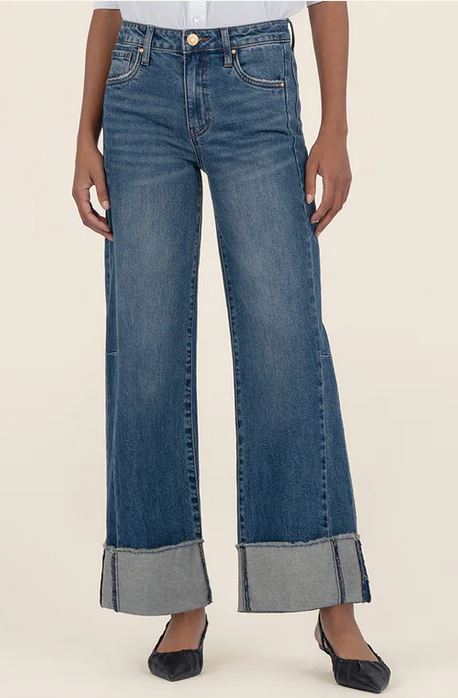 MEG HIGH RISE FAB AB WIDE LEG -ROLL UP