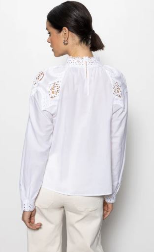 LACE POPOVER BLOUSE