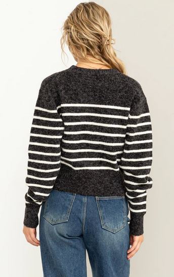 EXCEPTIONAL AESTHETIC STRIPED CROPPED CARDIGAN