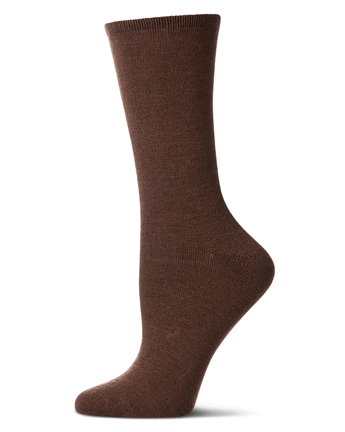 Solid Soft Flat Knit Cashmere Blend Crew Sock